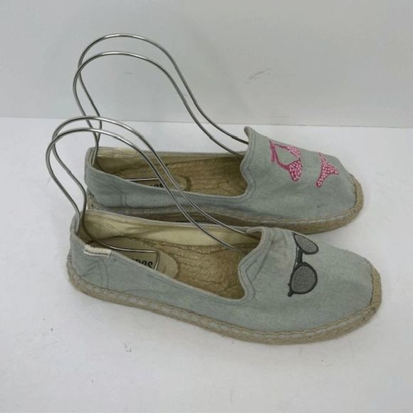 Soludos Blue Beach Espadrilles Flats - Picture 1 of 5